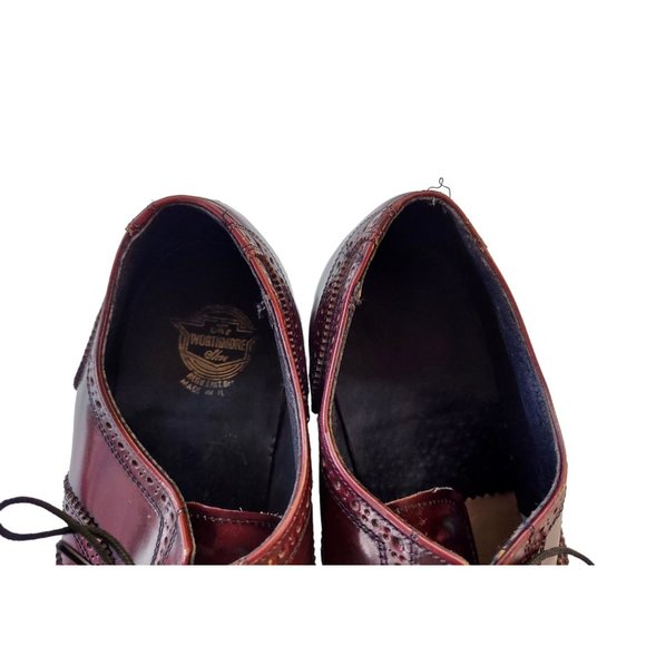 VTG FLORSHEIM The Worthmore Shoe Men\'s Burgundy Wing Tips Size 10 EEE USA